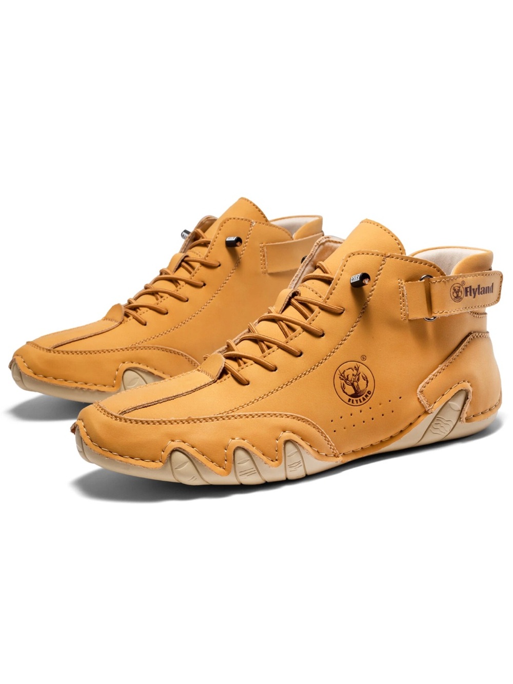 FLYLAND Vintage Genuine Leather Chukka Boots Handmade Shoes 40